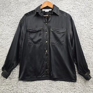 Vtg Starington Women Silk Western Button Up Shirt Size‎ 4 Cowgirl Minimalist